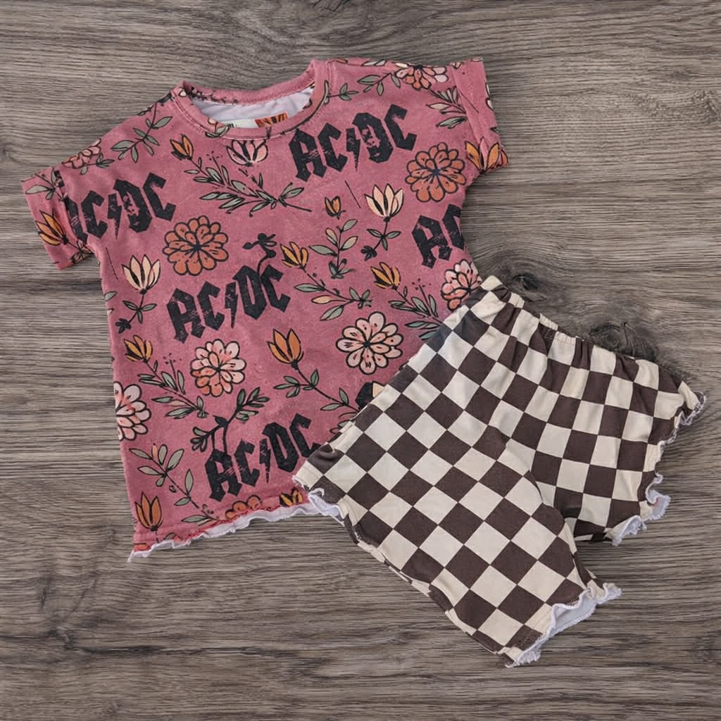 6/9m Boxy Tee w/Matching Bikers *Lettuce Hem