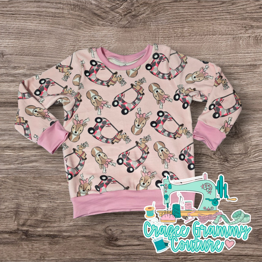 3T Pink Deer & Camo Sweatshirt