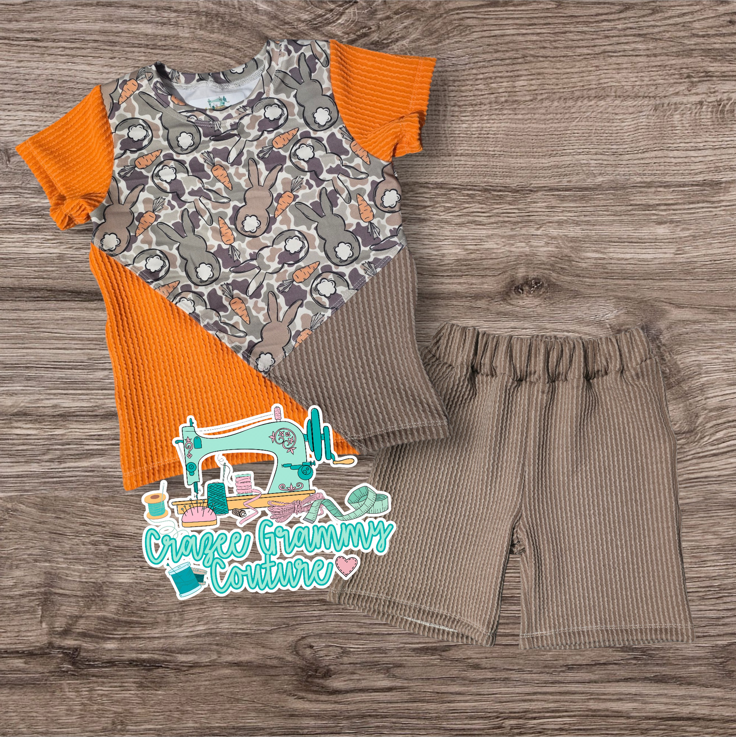 18-24m tshirt color blocked w/matching shorts
