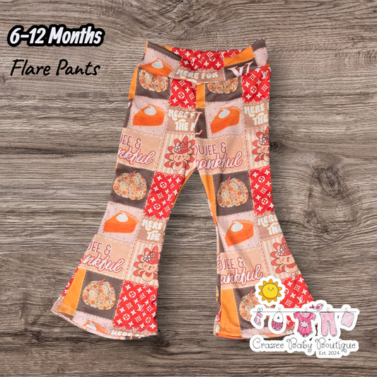 6-12 Months Boujee Thanksgiving Flare Pants