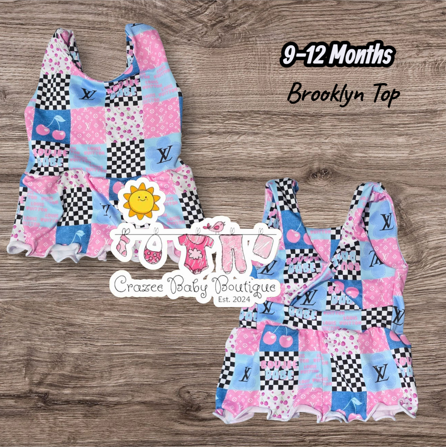 9-12 Months Boujee Cherries Brooklyn Top