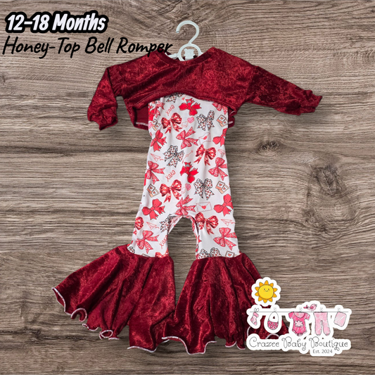 12-18 Months Valentine's Honey Top Romper