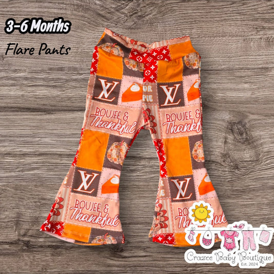 3-6 Months Boujee Thanksgiving Flare Pants
