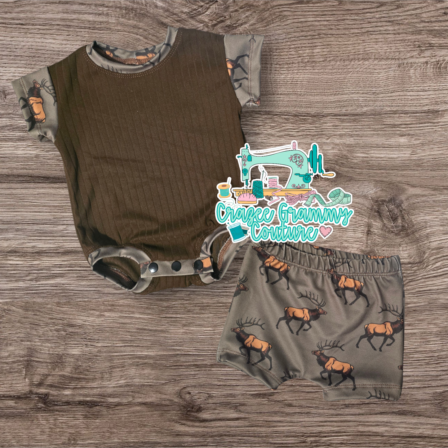 Newborn Relaxed Fit Onesie w/Matching Relax Shorts