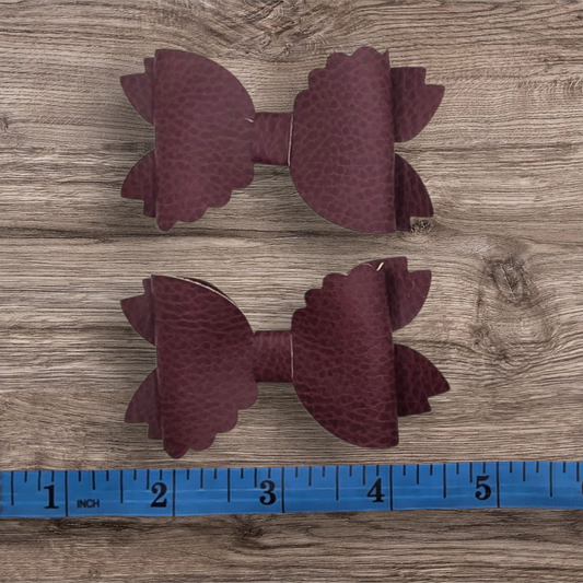 Scalloped Baby Bow Alligator Hair Clip Piggies