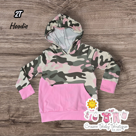 2T Pink Camo Hoodie
